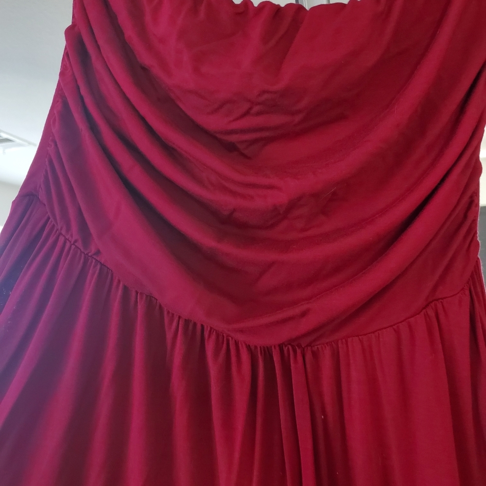 Dark red maxi dress